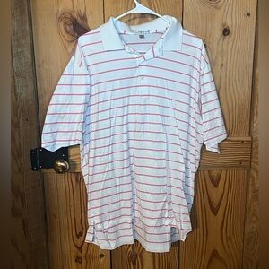 Peter Millar Pink and White Striped Polo -XL